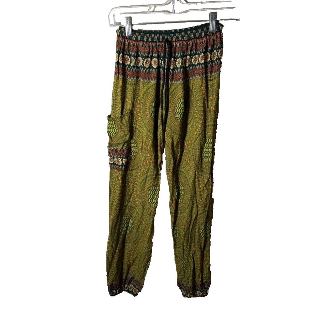 Earthbound Pants Women's Small Harem Boho Colorful Lightweight Casual Artsy
